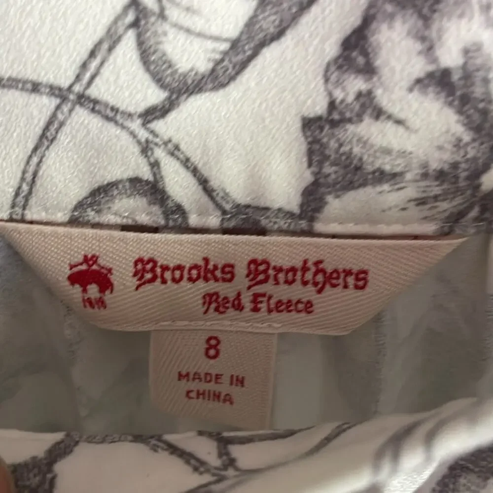 Brooks Brothers Red Fleece Floral Pleated Skirt